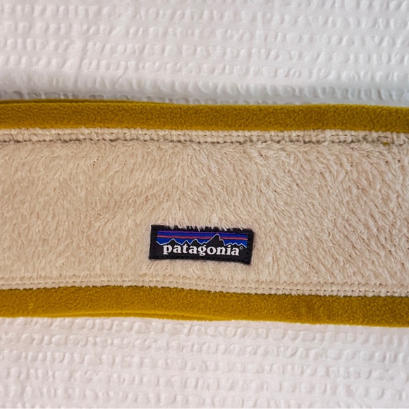 Patagonia Fleece Headband Cream Mustard Trim Winter Ear Warmer Unisex - Picture 2 of 4